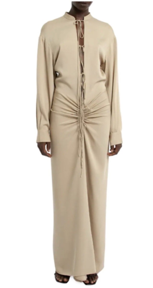christopher esber long sleeve dress Luna Draped Jersey Mini Dress