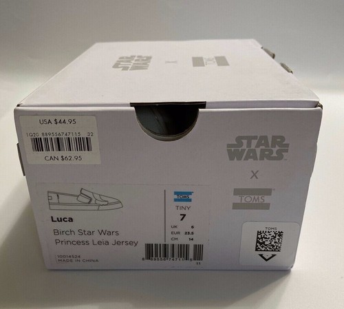 TOMS Birch Star Wars Princess Leia Jersey Toddler Slip-On Sneakers Tiny Luca 7 - Picture 10 of 12