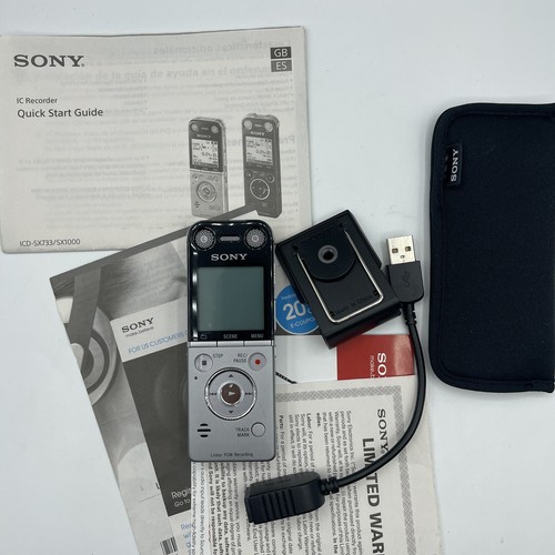 Sony ICD-SX733 Silver LCD Screen Linear PCM Digital Voice Recorder ChargerWorks