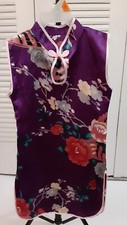 Chinese dress For Girl's - silk traditional Qi Pao Purple Dress For Girls 4t