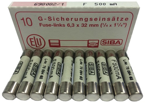 SIBA 70 094 63 F500mA 600V Pack of 10 500mA Fuses for Megger Testers JPSF003z - Picture 2 of 2