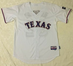 MLB-Majestic-Texas-RANGERS-Baseball-Jersey-Sewn-on-Logo-HAMILTON-32-Size-52