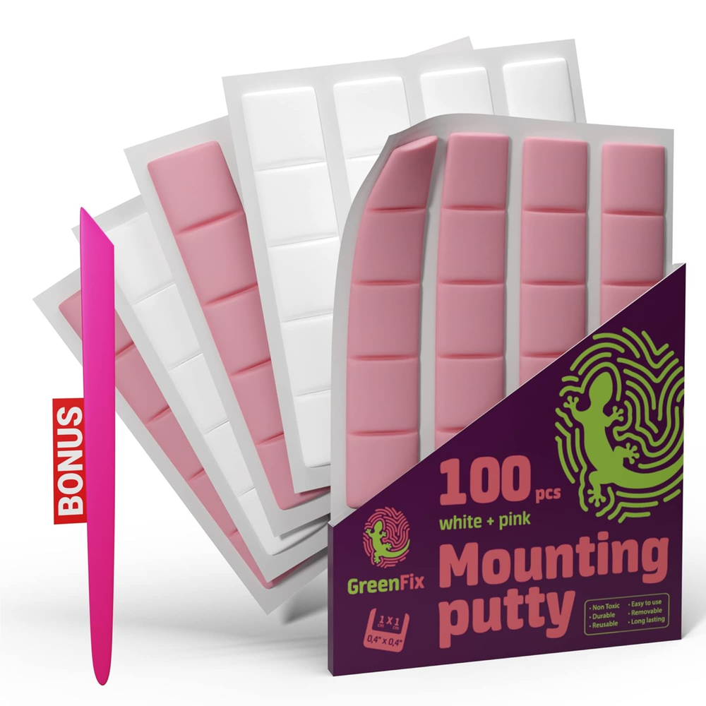 Sticky Mounting Putty 100Pcs - White & Pink Poster Putty Removable - Sticky Tack