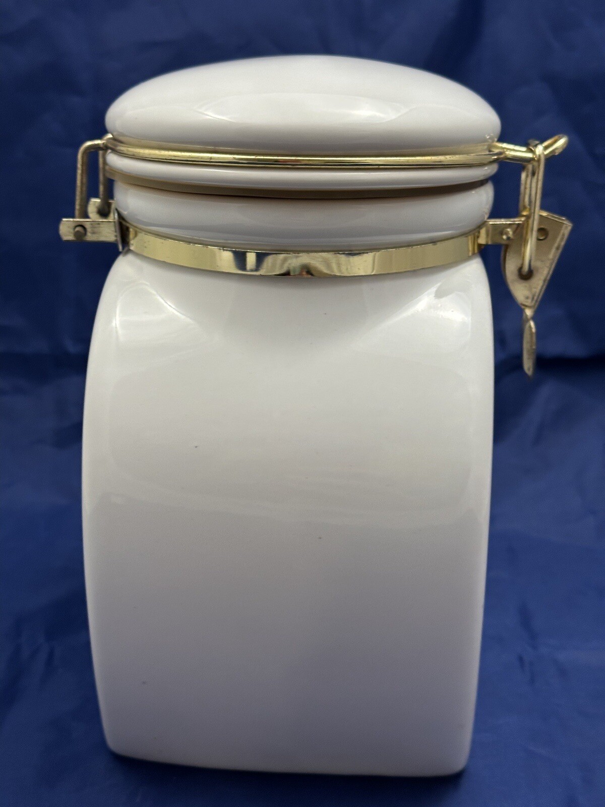 Vintage European Coffeehouse Collection White Canister Coffee Jar 8" eBay