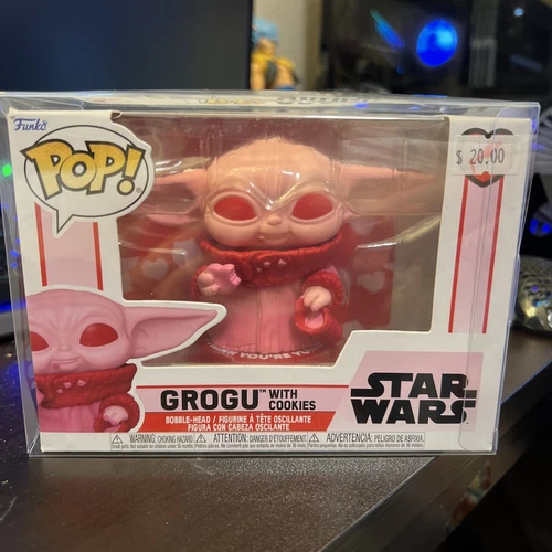 Funko Pop! Vinyl: Star Wars - Grogu with Cookies (Pink) #493 With Pro Cover