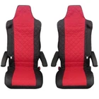Designed to fit Renault T Renault C Truck Seat Covers BLACK RED 2 piece (1+1)