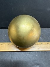 VINTAGE 4  INCH 2 PC HOLLOW UNFINISHED BRASS BALL NOS - ONE 1/8 IPS SLIP HOLE