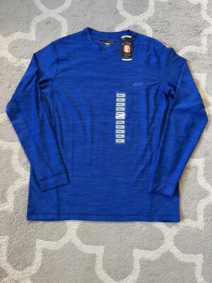 Greg Norman Solar XP Long Sleeve Blue Performance Shirt Small New