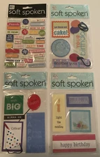 WOW NICE! Lot of 4 MAMBI Soft Spoken 3D stickers BIRTHDAY Theme Fast Fair Ship!