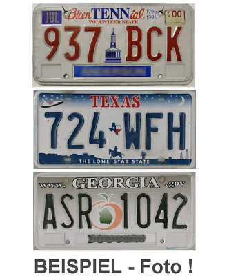 US Kennzeichen Georgia + Texas + Tennessee / USA Nummernschilder 3 Schilder SET