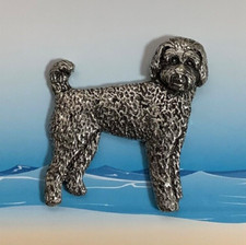 Labradoodle Silver Pewter Pin Badge (P)