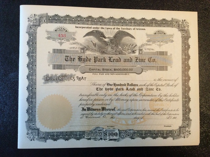 2 Different  Mining Certificates from  Territory of  Arizona