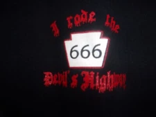 I Rode the 666 Devil's Highway Hickory Creek black L t shirt