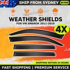 4pcs Weather Shield Weathershield Window Visor for VW Amarok 2011-2019 Dual Cab