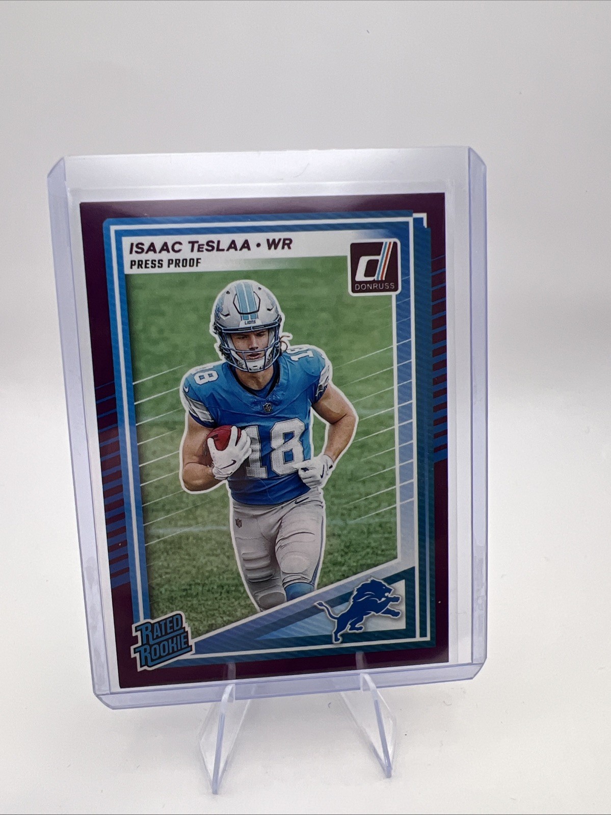 2025 Panini Donruss - Rated Rookie Isaac Teslaa #338 Purple Press Proof (RC)