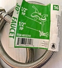 HOMEWERKS 30" Faucet Supply Line 1/2" FIP x 1/2 FIP Braided Stainless Steel