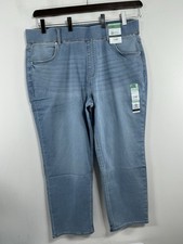 Womans NWT Terra  Sky Straight Leg Pull On Light Blue Jeans 2X 20w-22w