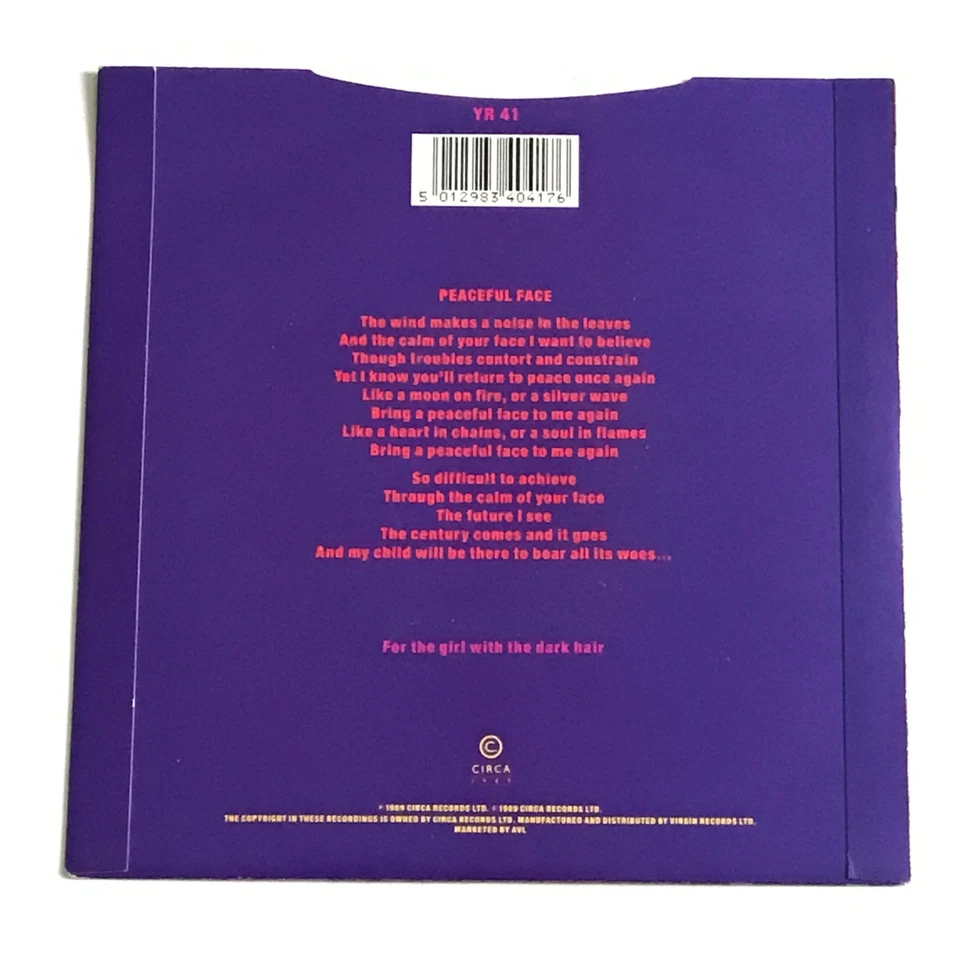 Hue And Cry - Peaceful Face 7" Vinyl Record - YR 41 VG+/VG+ - Image 2 of 4