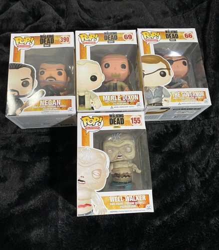 Funko Pop Walking Dead Villain Lot Negan Merle Governor Well Walker