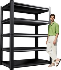 72" Metal Garage Shelving Heavy Duty 3000 LBS 5 Tier Storage Shelves Adjustable