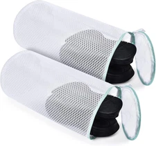 2 Pack Shoe Washing Machine Bag Shoe Cleaning Bag Honeycomb Mesh Laundry Bags wi