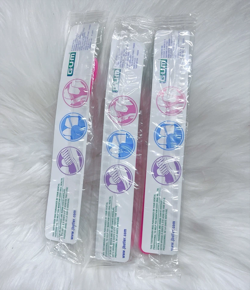 Vintage Lot Of 3 NEW Garfield & Odie Kids Pink Toothbrushes G.U.M Sealed - Image 2 of 2