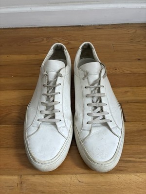 Common Projects Original Achilles Low White Leather Sneakers Size 47
