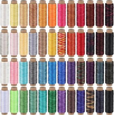 Durable 48-Color Wax Thread Set - Ideal for Hand Sewing & Jewelry Making
