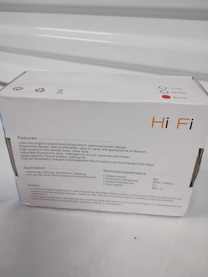 Amplificador de cintura Hi Fi con batería de litio 8w 3 pulgadas Woofer Bass Foto 3 de 3