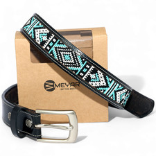 Unisex Beaded Leather Belt Customized Name Belt