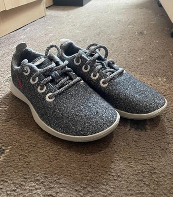 Allbirds Wool Runners Damenschuhe grau sportlich bequem UK 2-2,5 Schnürschuhe