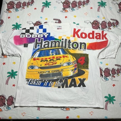 Chase Authentics Bobby Hamilton NASCAR Morgan-McClure Kodak AOP Shirt 2XL White