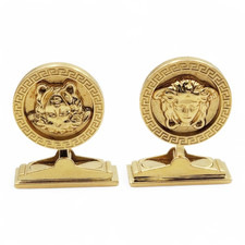 Men's Versace Medusa Head Contemporary Ancient Motifs 18K Yellow Gold Cufflinks.