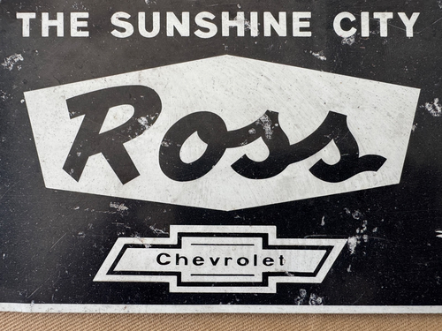 Targa Vintage Rivenditore Ross Chevrolet San Pietroburgo Florida Metallo Mr. Sun - Foto 2 di 6