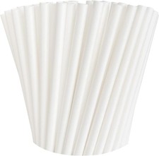 White Biodegradable Paper Straws 100 Pack Eco-Friendly Drinking Straws Bulk for