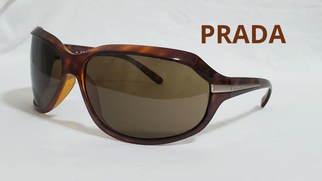 Prada Gackt Used Icon Logo Metal Big Lens Sunglasses Brown Men's Women Used