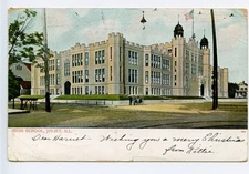 Vintage 1907 Postcard: Joliet IL High School Illinois A.C. Bosselman Publisher