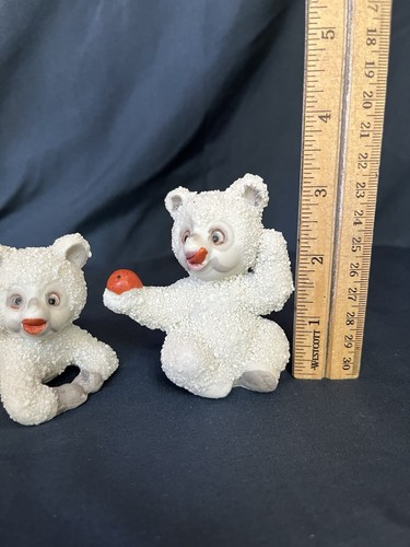 2 Teddy Polar Bear Bisque Snow Baby Japan c1920 Vintage Christmas Holiday RARE - Picture 3 of 10