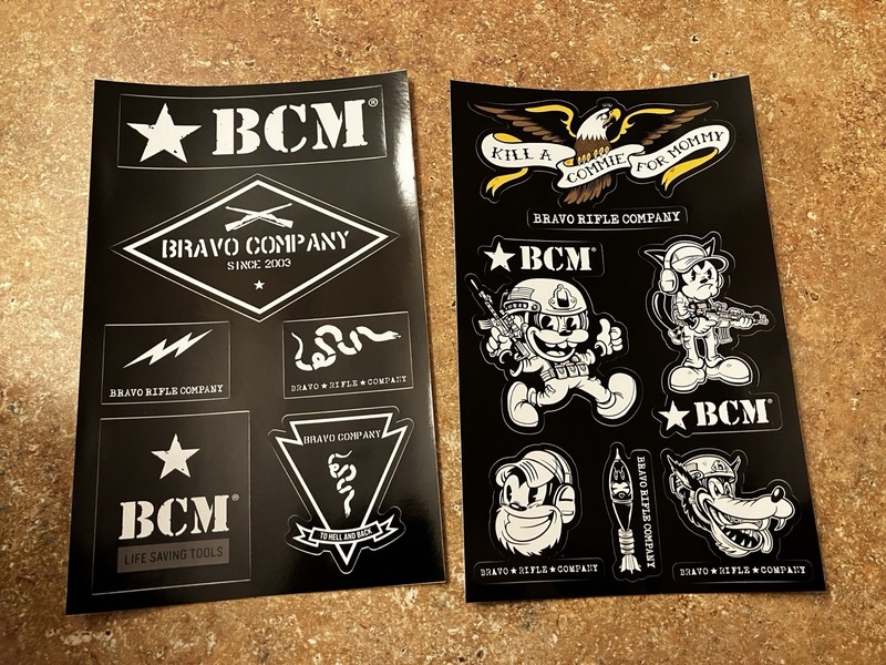 BCM BRAVO RIFLE COMPANY Stickers: 2 Sheets