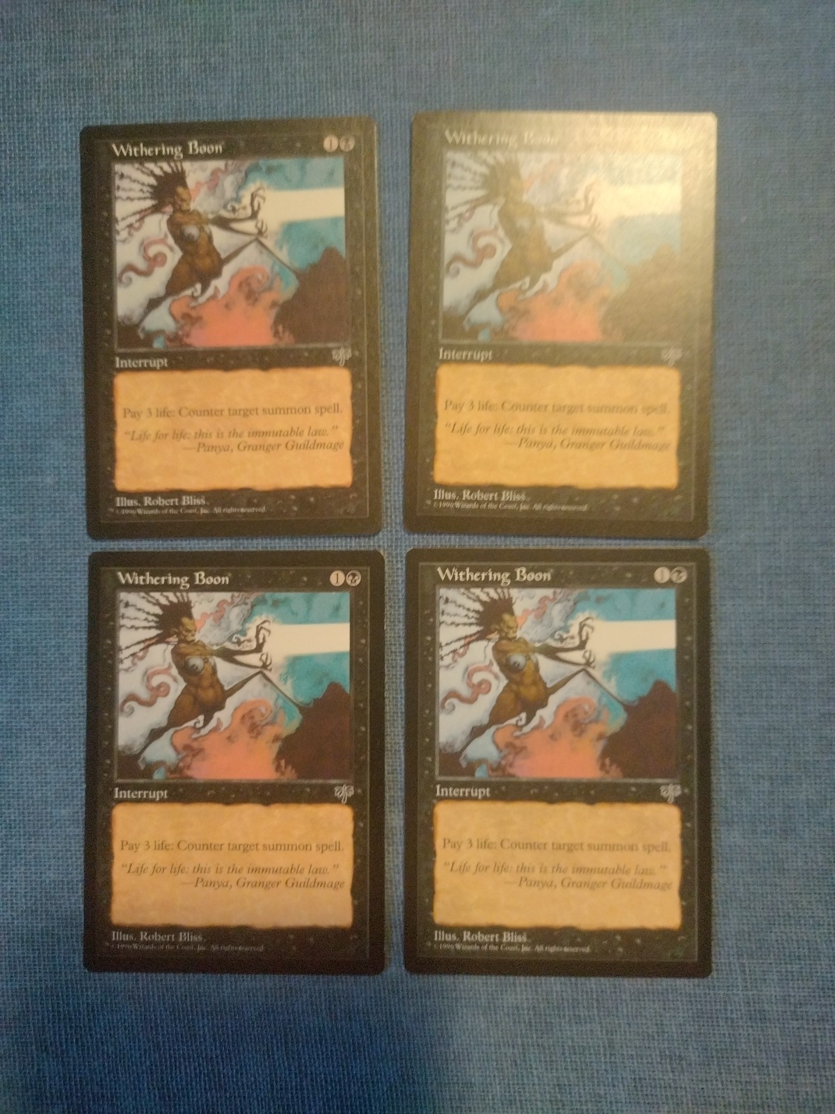 MTG - Withering Boon x4 - Mirage - Magic The Gathering