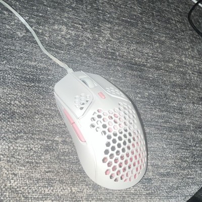 HyperX Pulsefire Haste Wired Gaming Mouse White Pink Lightweight Honeycomb RGB