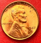 1947-S Lincoln Wheat Cent Penny GEM RD BU From an Original Bank Roll