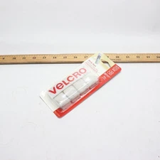 (20-Pk) Adhesive Sticky Back Hook and Loop Fasteners Mounting Squares White 7/8"