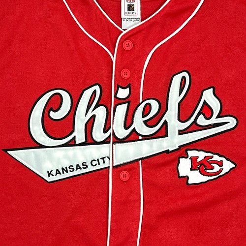 Kansas City Chiefs Baseball Jersey Mens XL Red Sewn Holmes #31 Football Vintage - Picture 4 of 10
