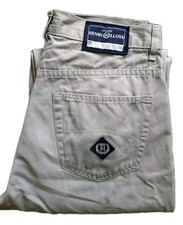 Vintage Henri Lloyd Mens Regular Fit Beige Cotton Jeans ~ Size 31W 34L