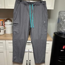 FIGS Yola Skinny Scrub Pants Gray Stretch Workwear Sz XXL Technical Collection