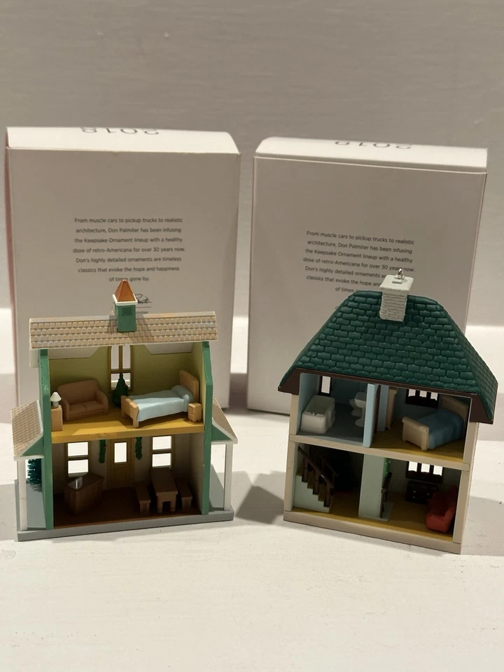 Ornamentos lembrança Hallmark duas casas e lojas nostálgicas 2018-19 H15 - Imagem 4 de 4