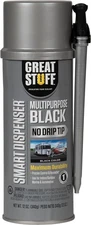 Black Multipurpose Expanding Spray Foam Sealant 12 oz Smart Dispenser Straw