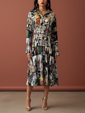 Vestido Camisa Unbreak.it Icons Patchwork Seda Talla S Audrey Hepburn Marilyn Frida