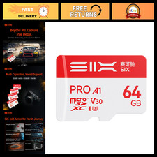 64GB Micro SD Card - 100MB/s Read Speed, A1 U3 V30, 4K UHD, Adapter Included, fo